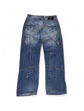 Y2K Style Kosmo Lupo Designer unique work denim jeans